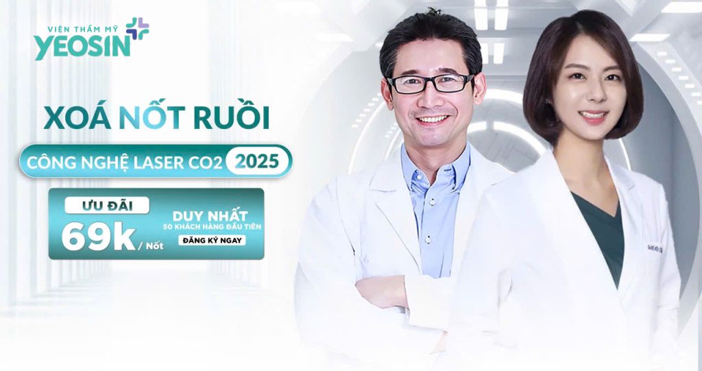 Xóa nốt ruồi không sẹo bằng laser CO2 an toàn, sạch chân 13 Bảng giá xóa nốt ruồi bằng laser tại Viện Thẩm Mỹ Yeosin