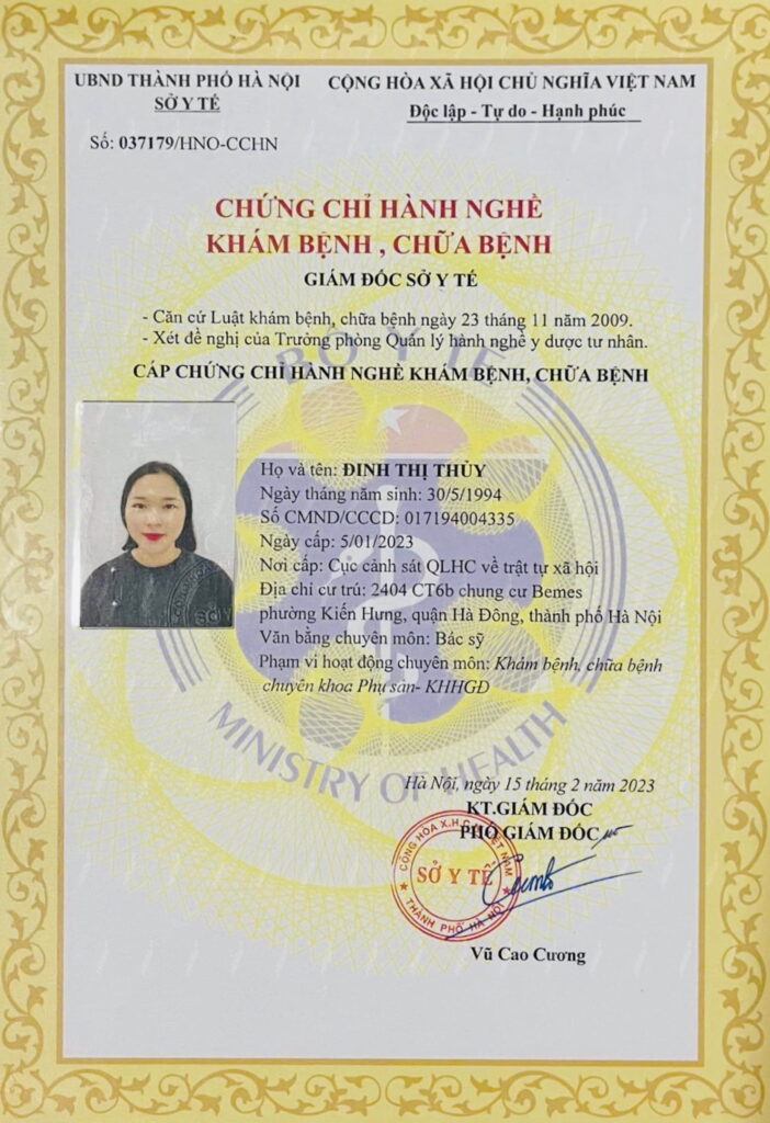 Giấy phép hoạt động và chứng chỉ hành nghề tại Viện Thẩm Mỹ Yeosin