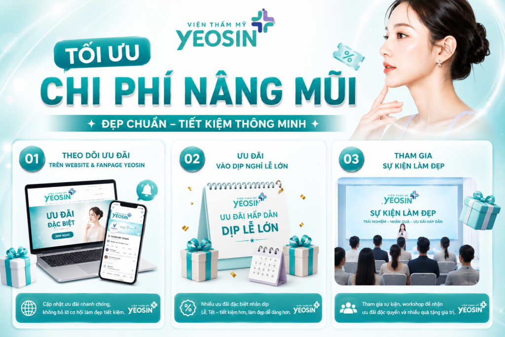 Nâng mũi giá bao nhiêu tiền? Bảng giá nâng mũi 2026 16 Cách tối ưu giá nâng mũi khi đến với Viện Thẩm Mỹ Yeosin