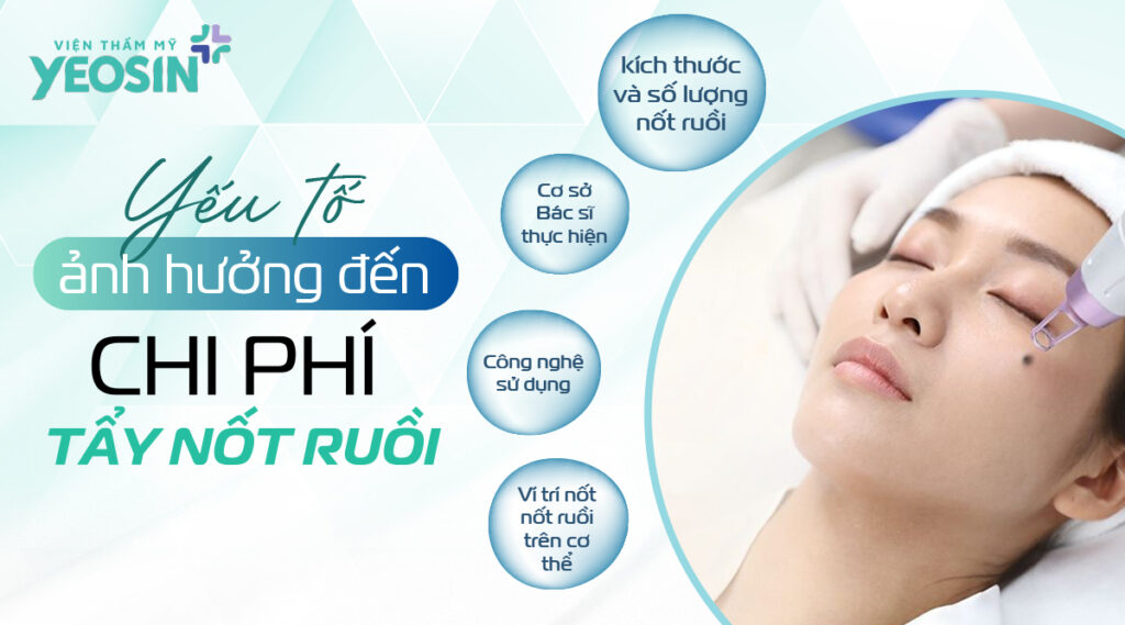 Các yếu tố ảnh hưởng đến bảng giá tẩy nốt ruồi
