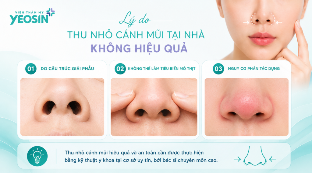 Lý do các bài tập thu nhỏ cánh mũi tại nhà không thực sự hiệu quả