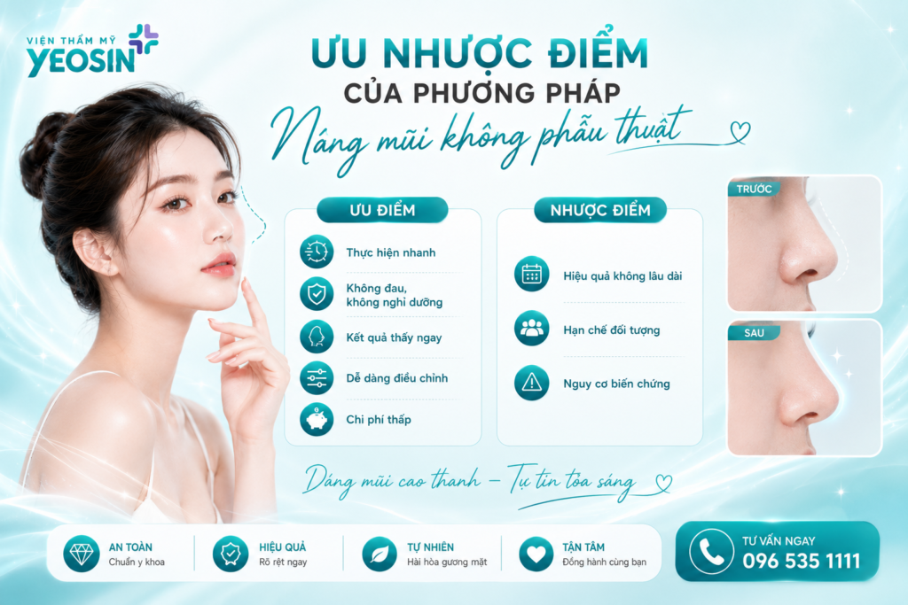 Các phương pháp nâng mũi phổ biến nhất 2026 16 Ưu nhược điểm của các phương pháp nâng mũi.