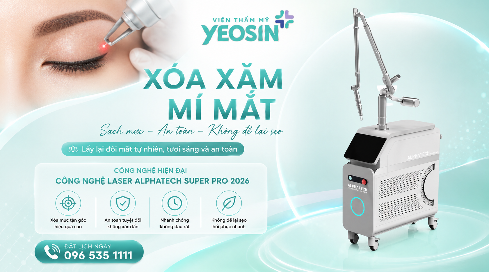 Xóa xăm mí mắt bằng công nghệ Laser Picosure Pro