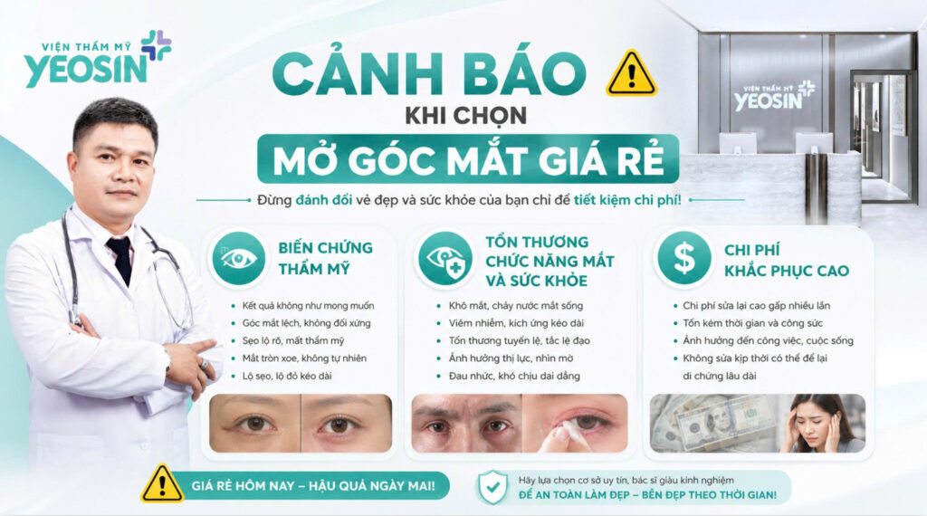 Cảnh báo khi chọn mở góc mắt giá rẻ