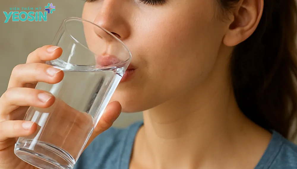 #8 cách xóa nếp nhăn tại nhà an toàn và hiệu quả 13 Uống đủ nước mỗi ngày là cách xóa nếp nhăn mặt tại nhà hiệu quả