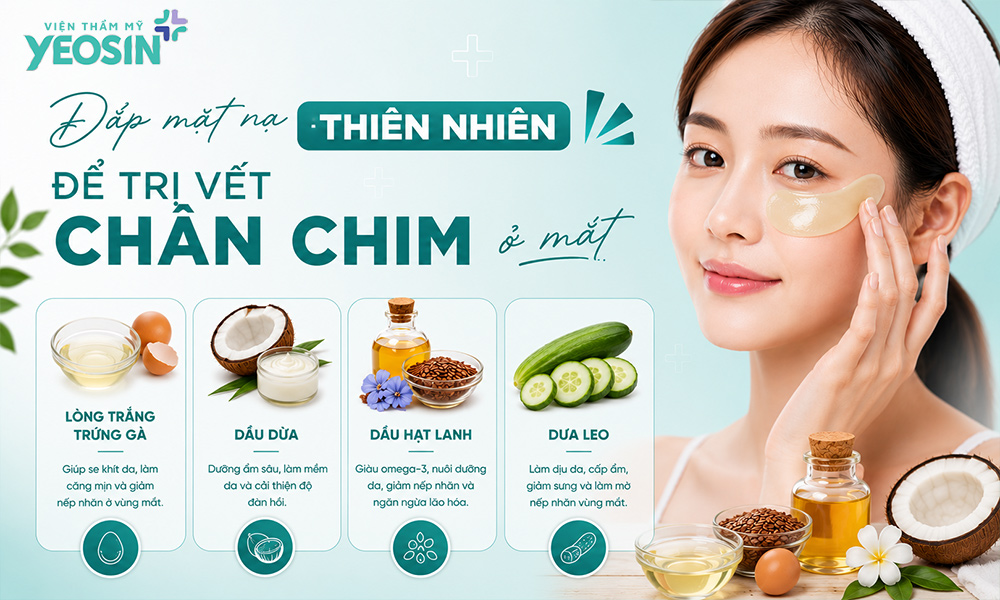 Đắp mặt nạ thiên nhiên để trị vết chân chim ở mắt