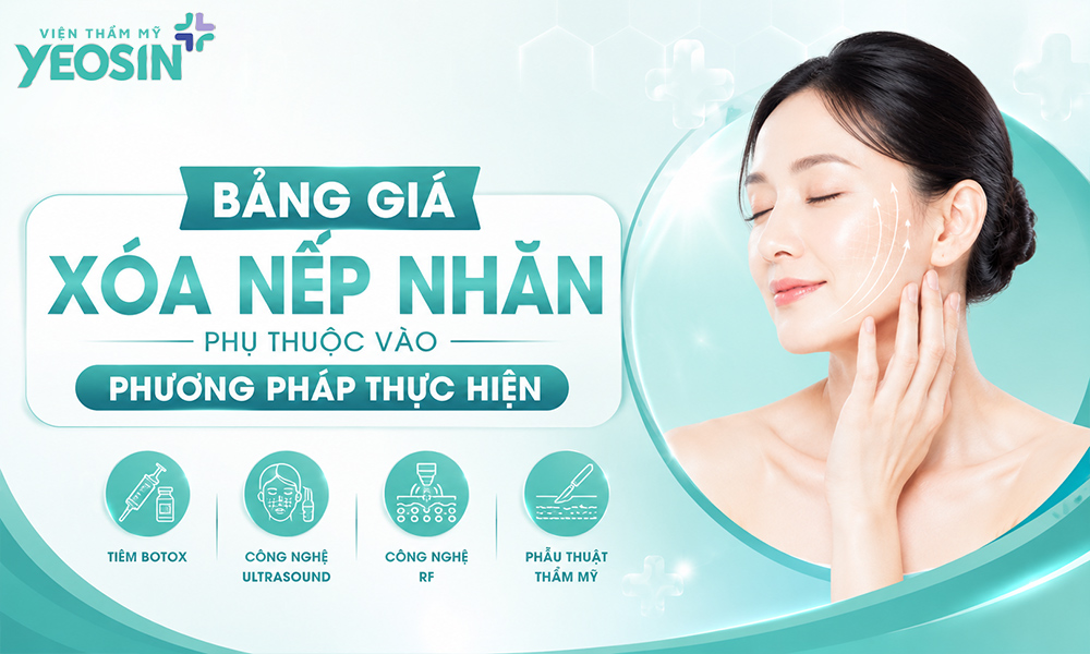 Bảng giá xóa nếp nhăn phụ thuộc vào phương pháp thực hiện