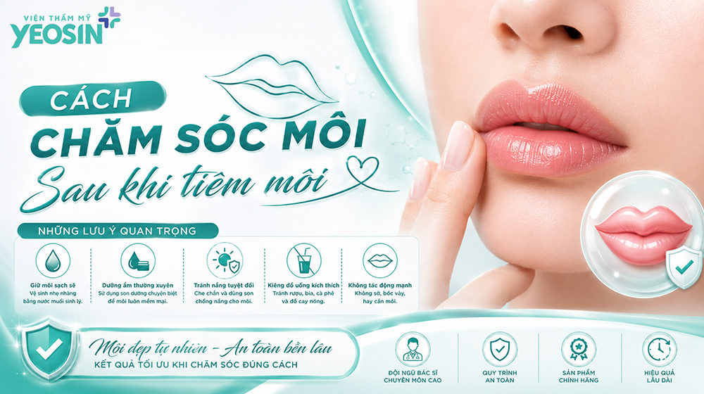 Cách chăm sóc môi sau khi tiêm môi trái tim