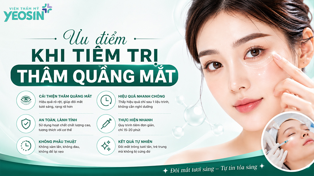 Những ưu điểm khi tiêm trị thâm quầng mắt