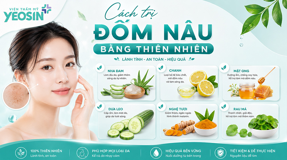 Cách trị đốm nâu trên gò má bằng nguyên liệu thiên nhiên