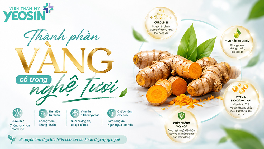 Chia sẻ 10 cách trị nám sau sinh bằng nghệ tươi 7 Thành phần vàng có trong nghệ tươi điều trị nám da