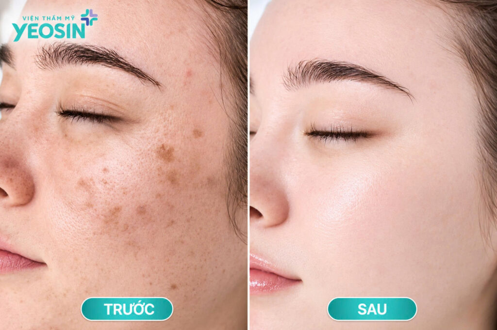 Hình ảnh trước và sau khi trị nám nội tiết tại Yeosin