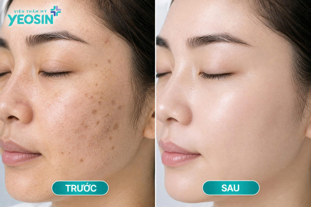 Hình ảnh trước và sau khi trị nám nội tiết tại Yeosin