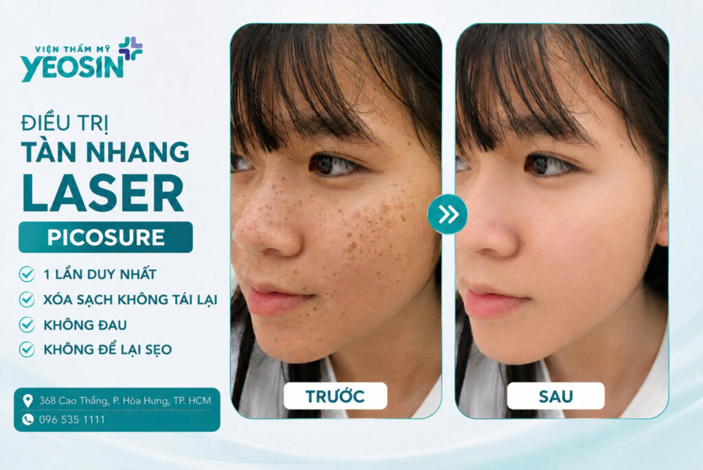 Chấm tàn nhang có hết không? Có để lại sẹo không? 13 Hình ảnh trước và sau khi trị tàn nhang tại Yeosin