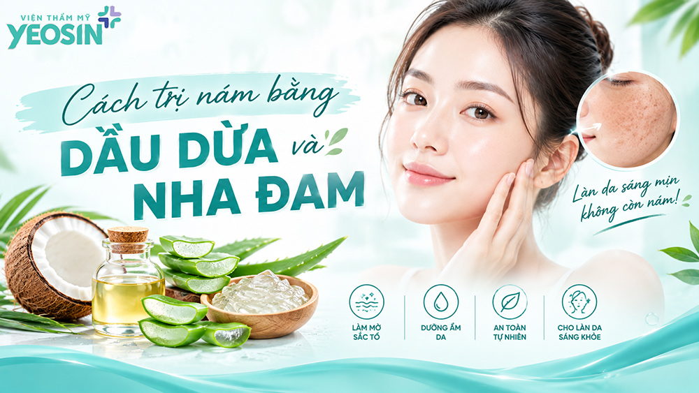 Cách trị nám bằng dầu dừa và nha đam