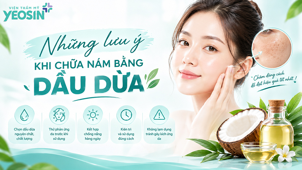 Những lưu ý khi chữa nám bằng dầu dừa
