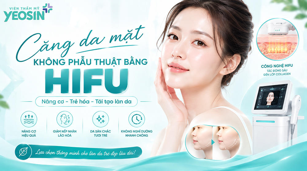 Căng da mặt không phẫu thuật bằng Hifu