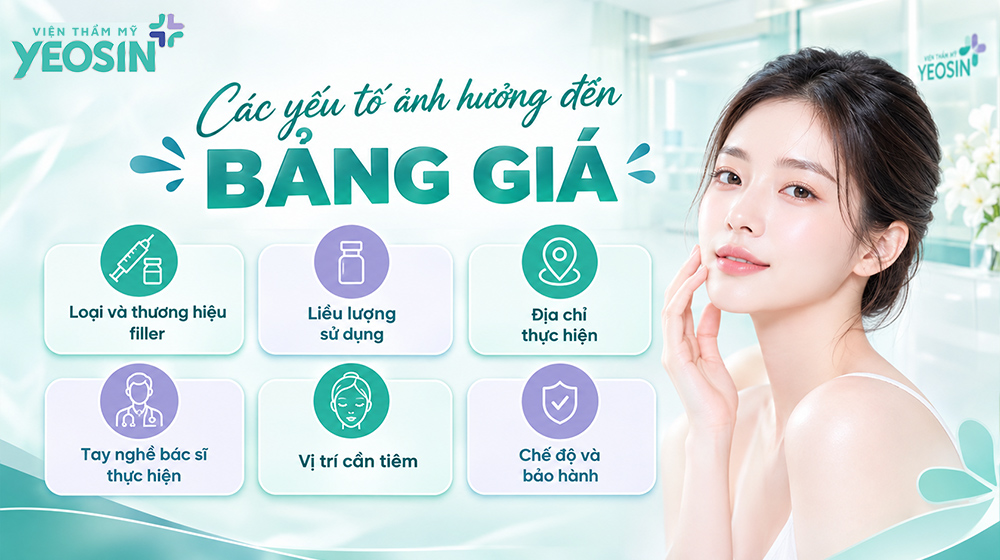 Các yếu tố ảnh hưởng đến bảng giá tiêm filler